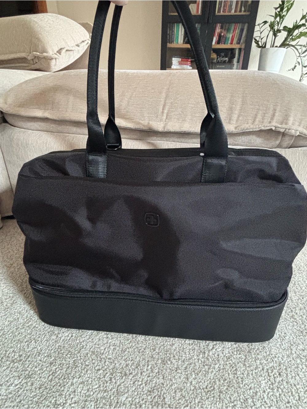 SwissGear Black Travel Duffel with Lower Compartment - Picture 3 of 5